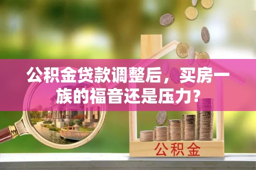 嘉鱼公积金贷款调整后，买房一族的福音还是压力？