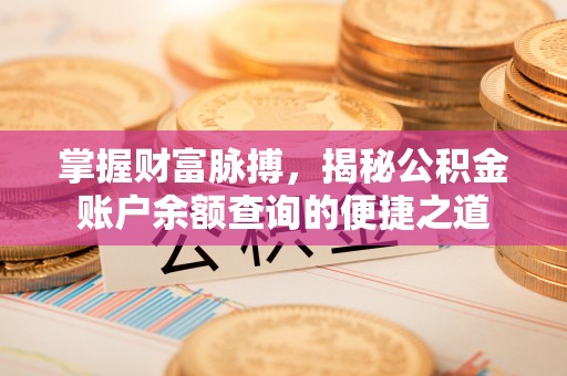 嘉鱼掌握财富脉搏，揭秘公积金账户余额查询的便捷之道