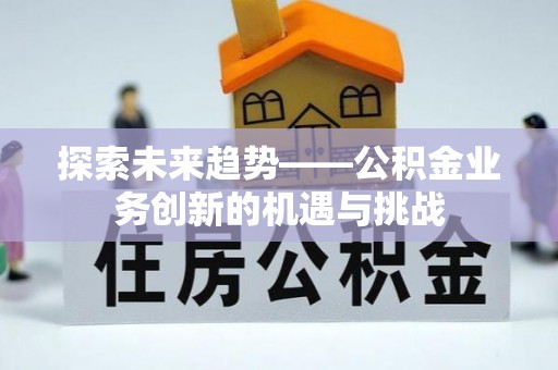 嘉鱼探索未来趋势——公积金业务创新的机遇与挑战